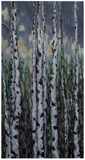 Birches. Cloudy Day